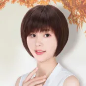 【川澤百貨】整頂式假髮套斜劉海短髮波波頭女生假髮短直髮優質玫瑰內網假髮媽媽假髮中老年人假髮碎劉海短髮