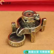 【黃銅實心倒流香】迷你老石磨擺件 創意農村磨臺香插 黃銅實心磨石 倒流香爐 香薰擺件