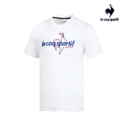  【LE COQ SPORTIF 法國公雞】休閒潮流短袖T恤-男款-白色-LWT21801