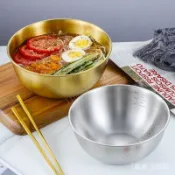 韓式不銹鋼泡麵碗沙拉碗金色冷麵碗拌飯碗螺螄粉碗餐飲店專用大碗