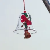 聖誕節聖誕玻璃鈴鐺臥室掛飾夏日和風鈴櫻花玻璃透明懸掛庭院風鈴