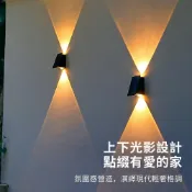 (店+)太陽能雙向洗牆燈 太陽能壁燈 LED圍牆燈 貓眼燈 IP65防水 智能光控 庭院燈 太陽能戶外燈氛圍燈