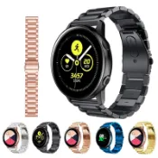 金屬三珠錶帶✨不鏽鋼商務質感快拆 三星Galaxy Watch4/Active2 華為GT2適用✨日常穿搭配件