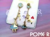 ☆POMER☆香港迪士尼樂園正品已絕版 DISNEY 公主 愛麗絲夢遊仙境 Alice 超美精緻夢幻 耳環組 生日禮物