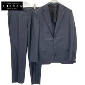 【DOKODEMO】Aquascutum 海軍藍羊毛絲綢條紋單件 2B 西裝 A5