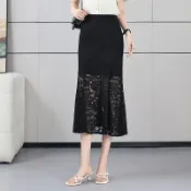 黑色蕾絲魚尾裙女2026夏新款高腰顯瘦包臀半身裙中長批發壹件代發#Hi, 貼心優衣家居#