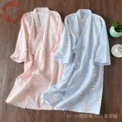 快.出🔥夏天日式和服睡袍女純棉紗佈睡衣和風浴袍汗蒸傢居服春夏薄款浴衣NB 