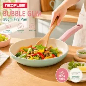 全新 NEOFLAM 韓國 Bubble Gum 泡泡糖系列 20cm 平底鍋 (薄荷綠/粉紅手把) | 陶瓷不沾鍋 |