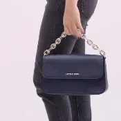 【Michael Kors】SOFIA 甜美秀包經典手提兩用黛妃包(深藍)