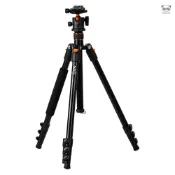 K&F CONCEPT KF09.080 便攜鋁合金三腳架 4節161cm/63.4寸 載重10KG 帶360度全景雲臺