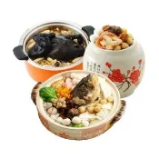 【正一排骨】冠軍年菜明星三寶(八仙佛跳牆2500g+砂鍋魚頭2500g+黑蒜蕈菇烏骨雞2700g)