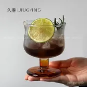 台灣熱賣小衆氛圍感中古酒杯玻璃高腳杯子高顔值香檳杯葡萄酒杯ins飲品杯