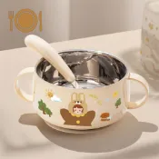 🌸【316L兒童碗】雙耳防摔輔食碗｜帶蓋保溫防燙｜寶寶專用餐具｜安全無毒｜寶寶喫飯碗