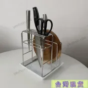 低價促銷🔥304不銹鋼刀架置物架家用廚房砧闆一體架臺麵瀝水收納菜闆收納架