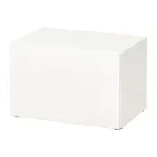 【IKEA 宜家家居】BESTÅ 附門片層架組, 白色/lappviken 白色, 60x42x38 公分