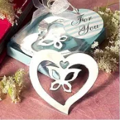 【AI婚慶用品批發】 心型蝴蝶 愛心書籤 歐美婚禮小物 進場禮 送客禮 生日紀念 金屬不銹鋼書簽創意文具用品