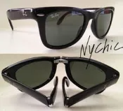 NYChic 全新正品 雷朋 Ray Ban Folding Wayfarer 4105 折疊 義大利製 墨鏡 太陽眼鏡 黑 琥珀 玳瑁 2140 現貨