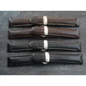 20mm 22mm 24mm高質感加厚版義大利進口皮料可替代seiko.原廠錶帶,平面牛皮錶帶,雙按式不鏽鋼蝴蝶扣