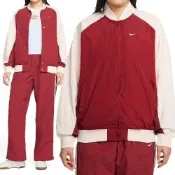 Nike As W Nsw Hbr Varsity Jkt 女款 紅白色 寬鬆 夾克 棒球 外套 IF0333-613