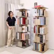 (店+)【BuyJM】台灣製 低甲醛直立式360 五層旋轉收納書櫃/書架/收納櫃/架子 書架 置物架 層架