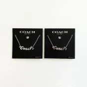 美國百分百【全新真品】COACH 項鍊 飾品 配件 CD792 鍊墜 logo 水鑽鑲嵌 16inch 金/銀 CJ00