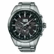 大高雄鐘錶城 seiko SK037 精工錶 Astron 8X42-0AC0D(SSE149J1) 太陽能GPS對時大視窗日期時尚腕錶/黑面45.5mm｜樂天領券現折★全館特惠中★指定刷卡回饋10%