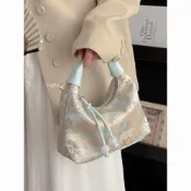 國風絲綢刺繡旗袍包包女2026新款夏季斜挎餃子包古風新中式手提包H60R
