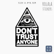 【S020】單張PVC防水貼紙 全能之眼貼紙 眼睛貼紙 上帝之眼貼紙 光明會貼紙 英文貼紙《同價位買4送1》ROLALA