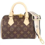 Louis Vuitton LV路易威登 M46234 Monogram 老花帆布黑色刺繡肩帶肩背/手提波士頓包