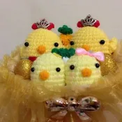*啾啾手作小舖*Q版~帶路雞(金色款)結婚.歸寧.入厝.婚俗用品.毛線