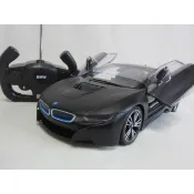 【KENTIM玩具城】 〈遙控開門旗艦款〉1:14(1/14)全新寶馬BMW i8消光黑授權RASTAR遙控車