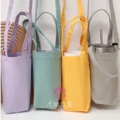 客製化杯套 環保杯套 保溫杯套 斜跨杯套 手提水杯袋 通用保護套 帆布袋 訂製 糖果色冰霸杯套 杯袋 可印LOGO 禮品