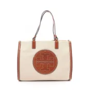 【DOKODEMO】【二手】Tory Burch ELLA 手提包，米色/ブラウン帆布皮革手提包，女士，二手 B