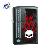 Zippo 美版經典打火機 / 哈雷系列火焰骷髏 28618 / ZP360 詮國