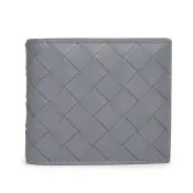 BOTTEGA VENETA 寶緹嘉 BV Intrecciato Bifold 牛皮 經典編織 短夾 卡夾 皮夾 灰色 743211