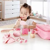 【生日禮物】德國Hape 粉紅化妝包家家酒玩具組