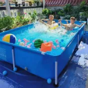 宜百家 超大支架免充氣游泳池家庭用成人小孩戶外加高加厚兒童折疊水池