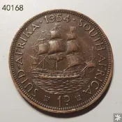 【滿300出貨】【40168】南非1954年1便士 喬六31mm 非洲硬幣 保真錢幣 #外幣#硬幣#壹米硬幣