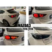 小亞車燈＊全新 馬3 MAZDA3 2015 16 17 18 年 5門 5D 燻黑 LED光柱 流光方向燈 尾燈