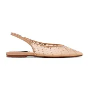 【steve madden】水鑽網紗尖頭後繫帶平底鞋SONNET(粉色)
