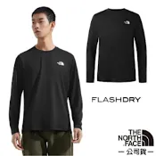 【The North Face】男 FLASHDRY 吸濕透氣排汗長袖圓領T恤.休閒套頭衫.運動上衣_8DG5-JK3 宇宙黑
