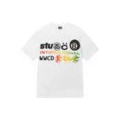 (店+)【STUSSY】3903770 Stussy x Cactus Plant Flea Market 聯名款 SS22 字母圖案印花圓領短袖美式復古T恤 男款 白色