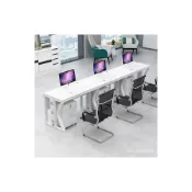 (店+)廠傢直銷 新款職員辦公桌員工工位並排多人電腦桌簡約現代二人三人多人組閤
