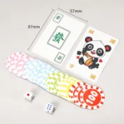 【新品推薦】防水PVC塑料紙牌麻將撲克牌便攜旅行迷你麻將紙牌144張含籌碼骰子