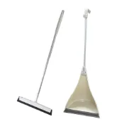 (店+)【潔田屋】彈力刮水掃把+畚斗組合 180度旋轉刮水掃把-台灣製-LF157AL130-3C