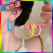 ✨️臺灣出貨 品質保證✨️ 劉亦菲玫瑰衕款彩色耳圈女夏天簡約度假風耳飾海邊多巴胺圓臉耳環 衣時尚潮流女裝 RXH9