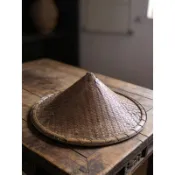 精選老式竹編斗笠帽防雨防曬農用草帽 舞蹈道具斗笠 橫店拍戲大俠竹帽限定