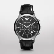 EMPORIO ARMANI 亞曼尼/ AR2447 競速時尚腕錶/黑