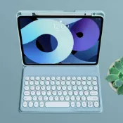 全球選品1館 生活百貨 適用iPad10.2藍芽圓帽鍵盤皮套10代上筆槽iPadPro11保護套Mini7殼