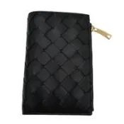 【BOTTEGA VENETA】BV 新款 黑色 10卡按扣對折 中夾 含拉鍊零錢袋  667468 VCPP2 8425